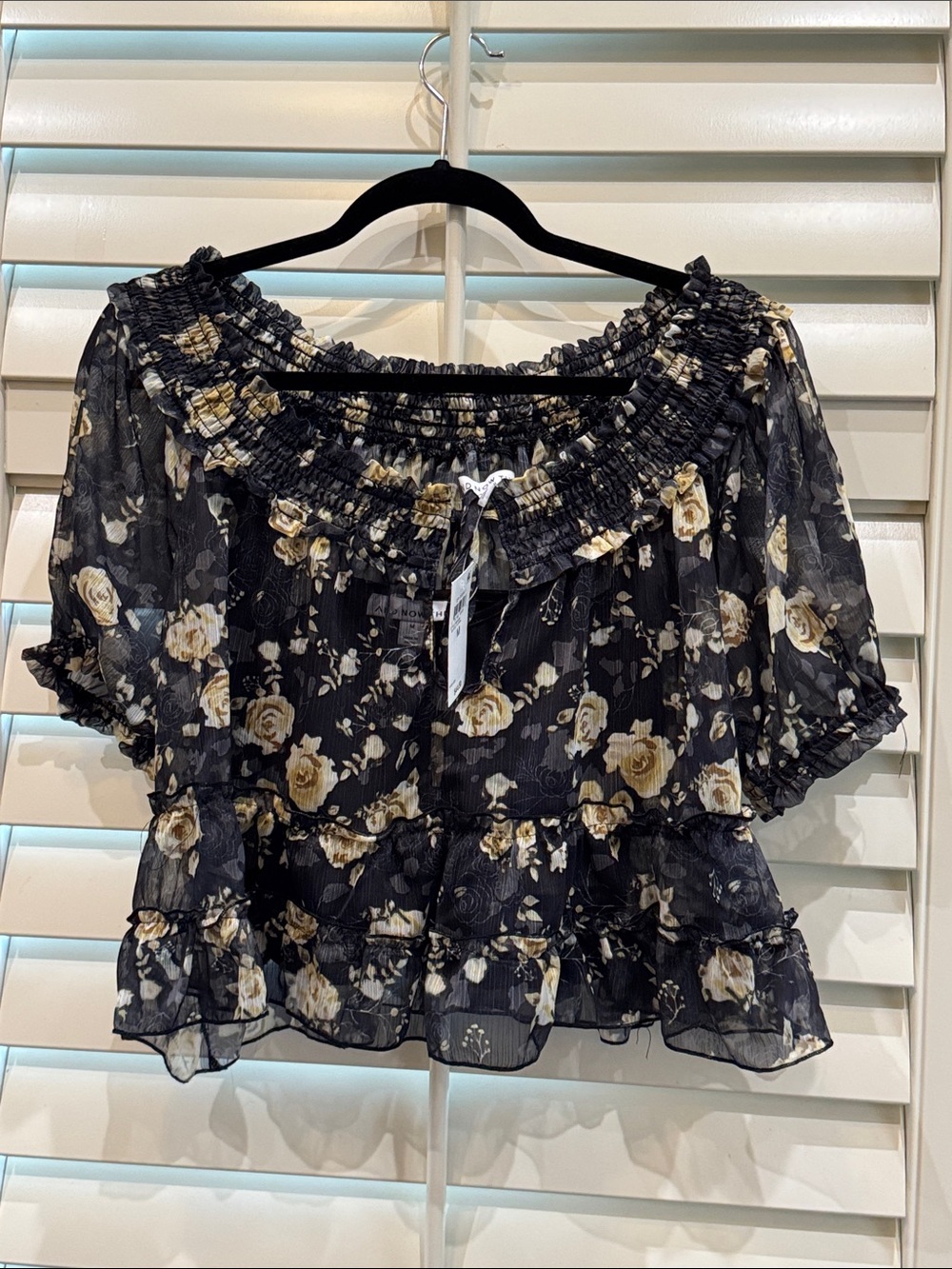 And Now This Floral Smocked Crop Top